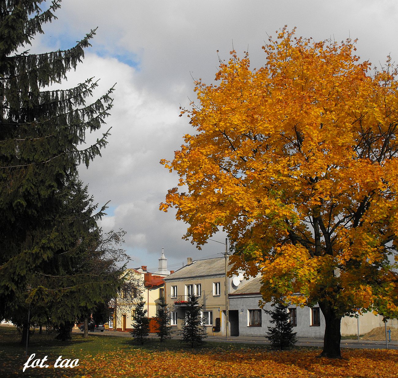 Nowy Rynek, Plac Wolskiego, obecnie Plac Chopina, ale barwy jesieni bez zmian, padziernik 2014 r.