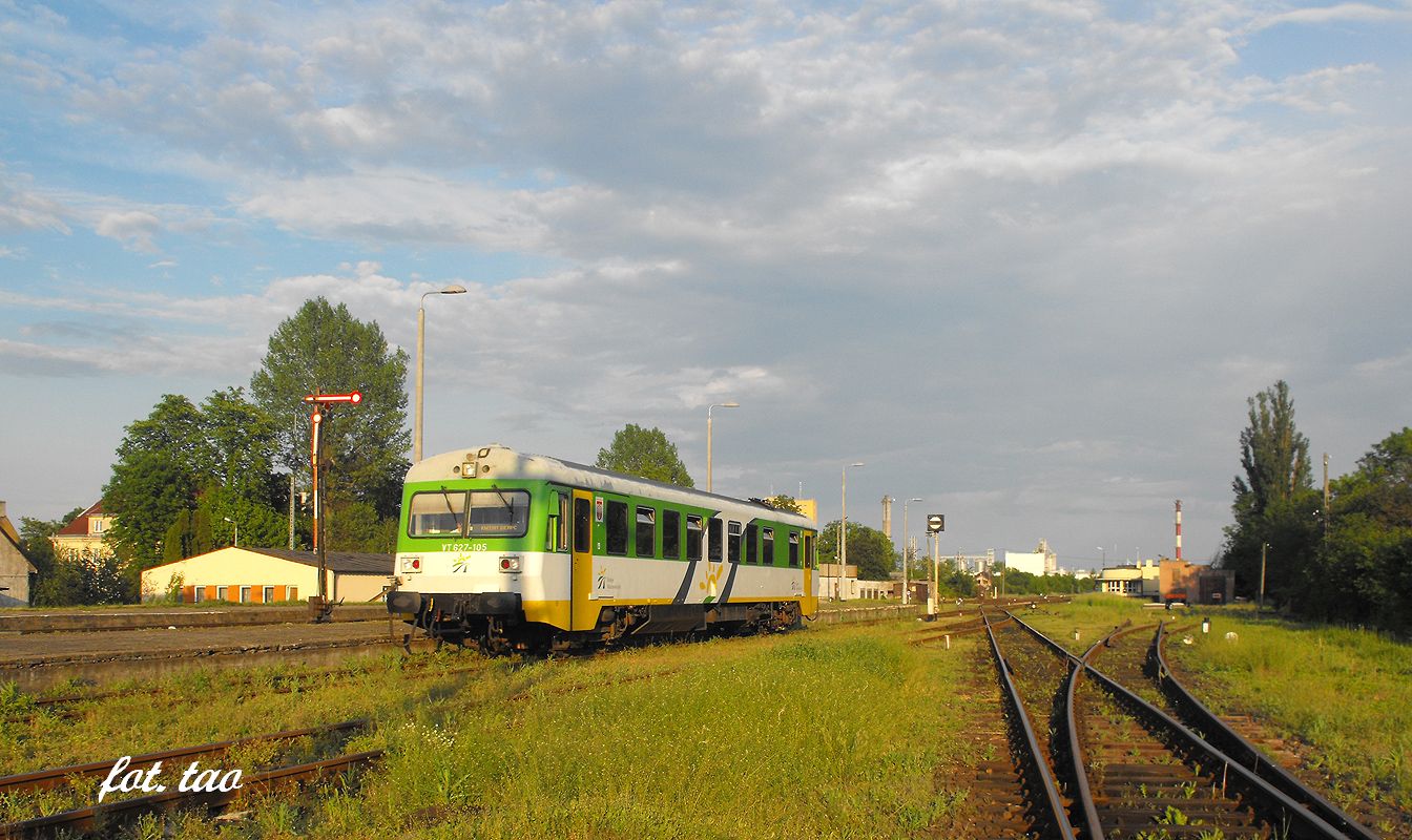 Stacja Sierpc. Wieczorny powrt szynobusu z Nasielska, 5.06.2014 r.