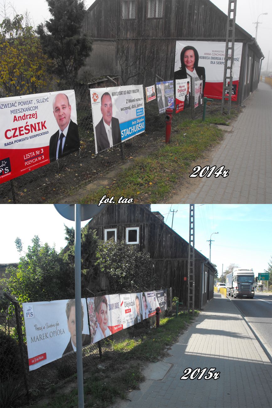 W telewizji mona obejrze spot wyborczy, a w Sierpcu (patent) jest pot wyborczy przy ul. Kociuszki, 3.10.2015 r.