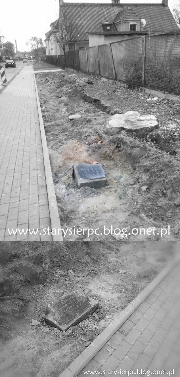 Macewa odnaleziona podczas prac budowlanych na ulicy Dworcowej w Sierpcu, 20.10.2013 r.