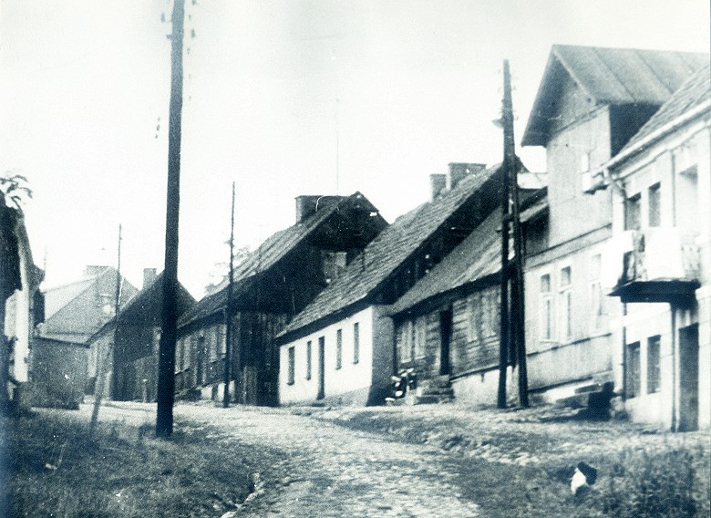 Ulica w. Wawrzyca w latach 60-tych XX w.<BR>Widok od strony rzeki.